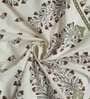 Off White Floral 144 TC Cotton 1 Double King Size Bedsheet with 2 Pillow Covers