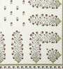 Off White Floral 144 TC Cotton 1 Double King Size Bedsheet with 2 Pillow Covers