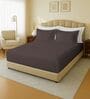 Brown 144 TC Cotton King Sized Double Bedsheet With 2 Pillow Covers