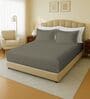 Grey 144 TC Cotton King Sized Double Bedsheet With 2 Pillow Covers