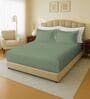 Green 144 TC Cotton King Sized Double Bedsheet With 2 Pillow Covers