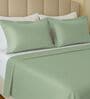 Green 144 TC Cotton King Sized Double Bedsheet With 2 Pillow Covers