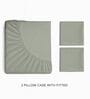 Grey 144 TC Cotton King Sized Double Bedsheet With 2 Pillow Covers