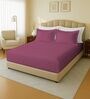 Pink 144 TC Cotton King Sized Double Bedsheet With 2 Pillow Covers