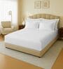 White 144 TC Cotton King Sized Double Bedsheet With 2 Pillow Covers