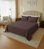 Brown 144 TC Cotton King Sized Double Bedsheet With 2 Pillow Covers