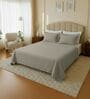 Grey 144 TC Cotton King Sized Double Bedsheet With 2 Pillow Covers