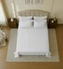 White 144 TC Cotton King Sized Double Bedsheet With 2 Pillow Covers