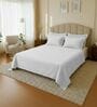 White 144 TC Cotton King Sized Double Bedsheet With 2 Pillow Covers