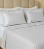 White 144 TC Cotton King Sized Double Bedsheet With 2 Pillow Covers