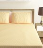 Peach Abstract 144 TC Poly Cotton Queen Sized Bed Sheets with 2 Pillow Covers