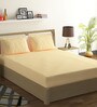 Peach Abstract 144 TC Poly Cotton Queen Sized Bed Sheets with 2 Pillow Covers
