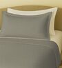 Grey 144 TC Cotton Queen Sized Single Bedsheet With 2 Pillow Covers