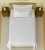 White 144 TC Cotton Queen Sized Single Bedsheet With 2 Pillow Covers