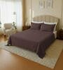 Brown 144 TC Cotton Queen Sized Double Bedsheet With 2 Pillow Covers