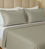 Grey 144 TC Cotton Single Bedsheet With 2 Pillow Covers