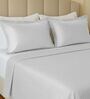 White 144 TC Cotton Double Bedsheet With 2 Pillow Covers