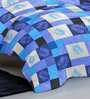 Blue Geometric 144 TC Cotton 1 Double King Size Bedsheet with 2 Pillow Covers
