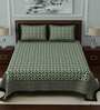 Green Traditional 210 TC Cotton 1 Double Bedsheet with 2 Pillow Covers