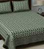 Green Traditional 210 TC Cotton 1 Double Bedsheet with 2 Pillow Covers