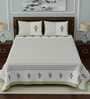 White Traditional 210 TC Cotton Blend Queen Sized Bed Sheets with 2 Pillow Covers