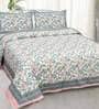 Multicolor Floral 240 TC Cotton Double Size Bedsheet With 2 Pillow Covers