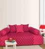 Pink Patterned 240 TC Cotton Blend (Set of 6) Diwan Sets