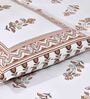 Cream Traditional 240 TC Cotton Double Size Bedsheet With 2 Pillow Covers
