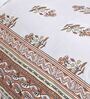 Cream Traditional 240 TC Cotton Double Size Bedsheet With 2 Pillow Covers