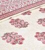 Red Cotton 240Tc Double Bedsheet With 2 Pillow Covers In Pink Color