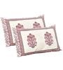 Red Cotton 240Tc Double Bedsheet With 2 Pillow Covers In Pink Color