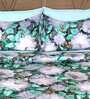 Cotton 250 TC Floral Super King Size Bedsheet in Black with 2 Pillow Covers