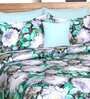 Cotton 250 TC Floral Super King Size Bedsheet in Black with 2 Pillow Covers