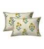 Yellow Floral 280 TC Cotton 1 Double Bedsheet with 2 Pillow Covers
