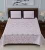 Pink Traditional 280 TC Cotton 1 Double Bedsheet with 2 Pillow Covers