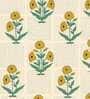 Yellow Floral 280 TC Cotton 1 Double Bedsheet with 2 Pillow Covers