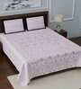 Pink Traditional 280 TC Cotton 1 Double Bedsheet with 2 Pillow Covers