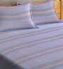 Grey Geometric 300 TC Cotton Double Bed Cover with 2 Pillow Covers