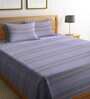 Grey Geometric 300 TC Cotton Double Bed Cover with 2 Pillow Covers
