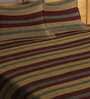Brown Geometric 300 TC Cotton Double Bed Cover with 2 Pillow Covers