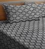 Grey Traditional 300 TC Cotton Double Bed Cover with 2 Pillow Covers
