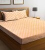 Brown Traditional 300 TC Cotton 1 Double Bedsheet with 2 Pillow Covers