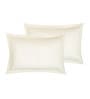 Cream Solid Cotton 4 Pieces Double Bedding Set