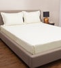 Cream Solid Cotton 4 Pieces Double Bedding Set