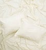 Cream Solid Cotton 4 Pieces Double Bedding Set