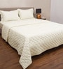 Cream Solid Cotton 4 Pieces Double Bedding Set