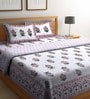 White Floral Cotton 4 Pieces Double Bedding Set