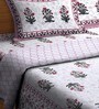 White Floral Cotton 4 Pieces Double Bedding Set