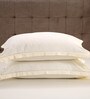 Beige Solid 400 TC Cotton 1 Double King Size Bedsheet with 2 Pillow Covers