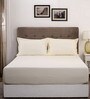 Beige Solid 400 TC Cotton 1 Double King Size Bedsheet with 2 Pillow Covers
